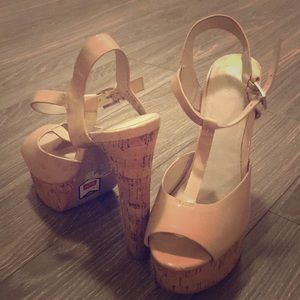 Nude platform shoes